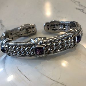 Judith Ripka amethyst/sterling silver bracelet
